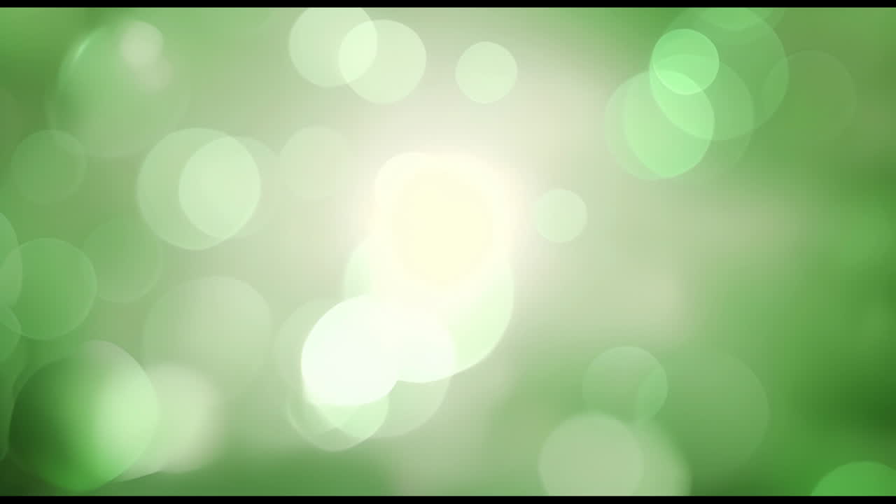 Animation of green light spots moving on green background