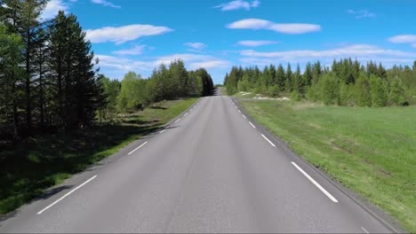 driving a car on a road in norway