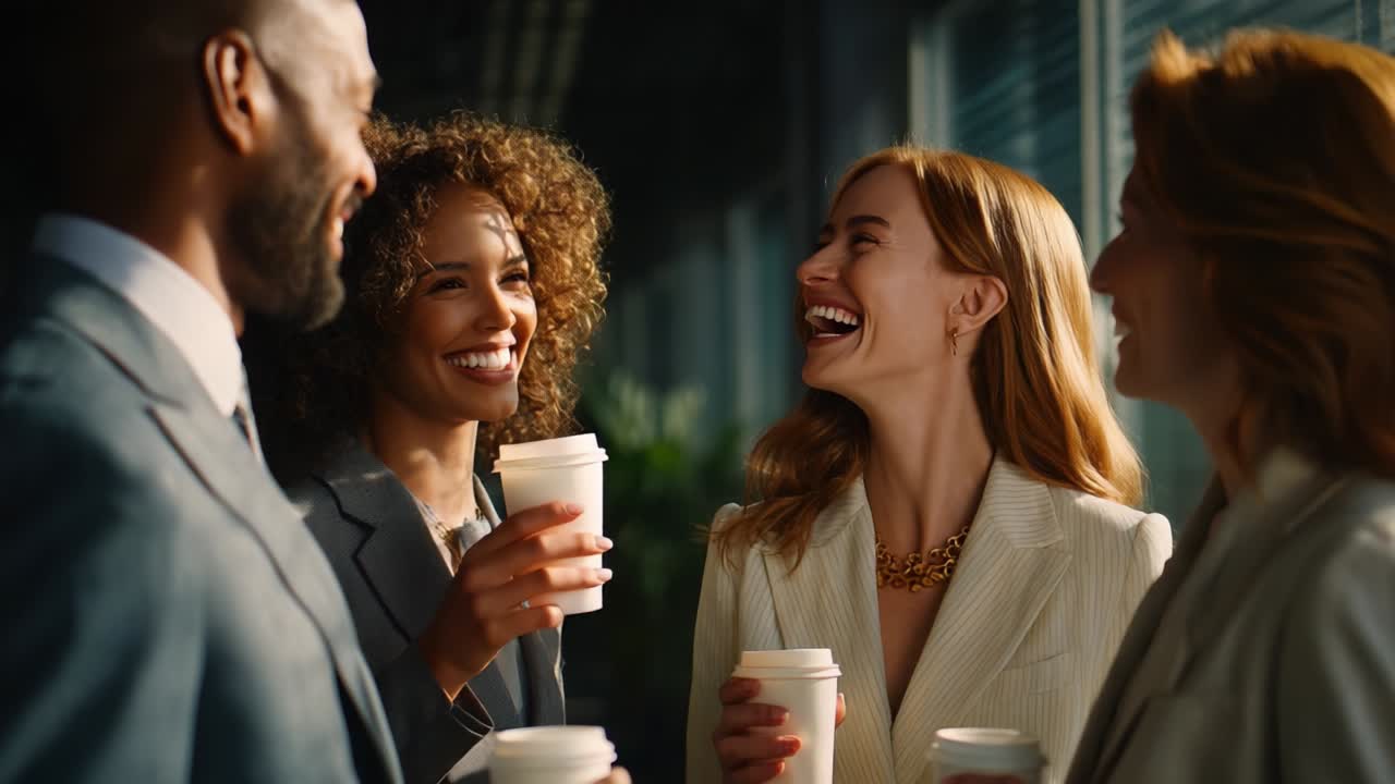 Diverse Business Team Enjoys a Coffee Break