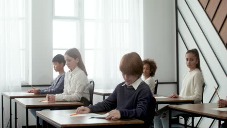 teacher and students at school