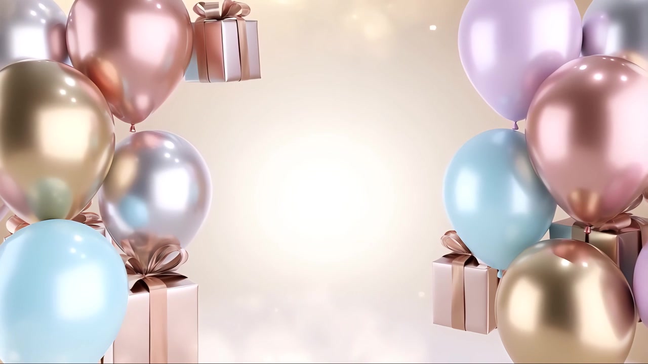 Balonlu doğum günü arka planı 4K