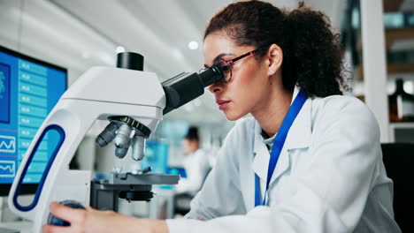 scientist using a microscope in a laboratory