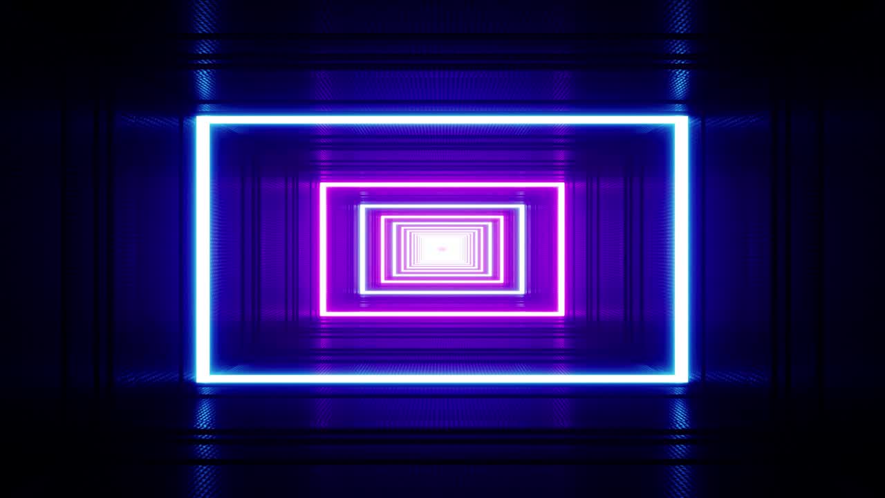 el rectángulo parpadeante del túnel de bucle de neón vj