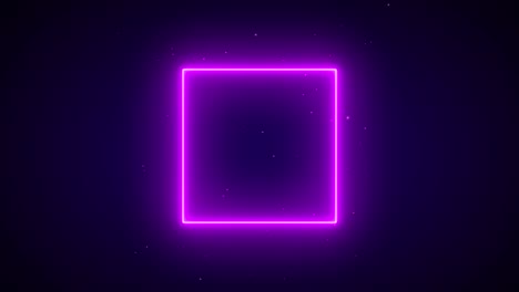 abstract neon pink light ultraviolet frame square background luminous banner animation