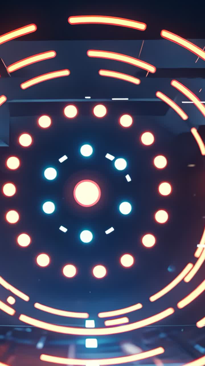 Video verticale: Attivazione del pannello digitale rotante nella console con nodi LED, indicatori di allineamento