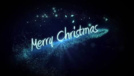 blue light forming christmas greeting