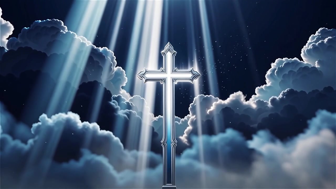 Christian Cross Heavenly Light Worship Background