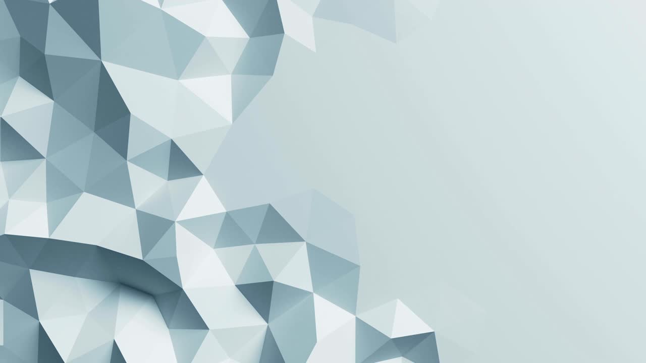 superficie de poli blanca baja que se mueve en animación 3d abstracta. fondo sin costuras en 4k, ultra hd.