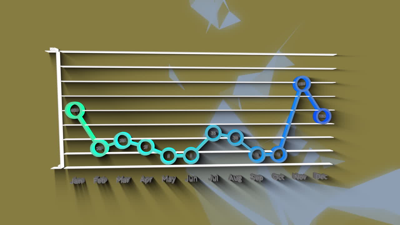 animación de un gráfico financiero sobre un fondo marrón