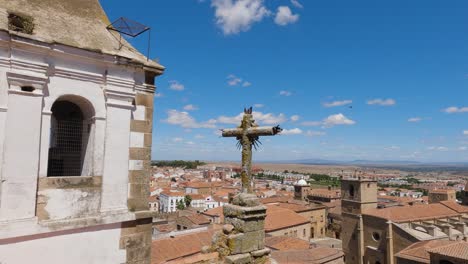 Panoramic-View:-Cáceres-Cityscape-From-Iglesia-De-San-Francisco-Javier,-Spain