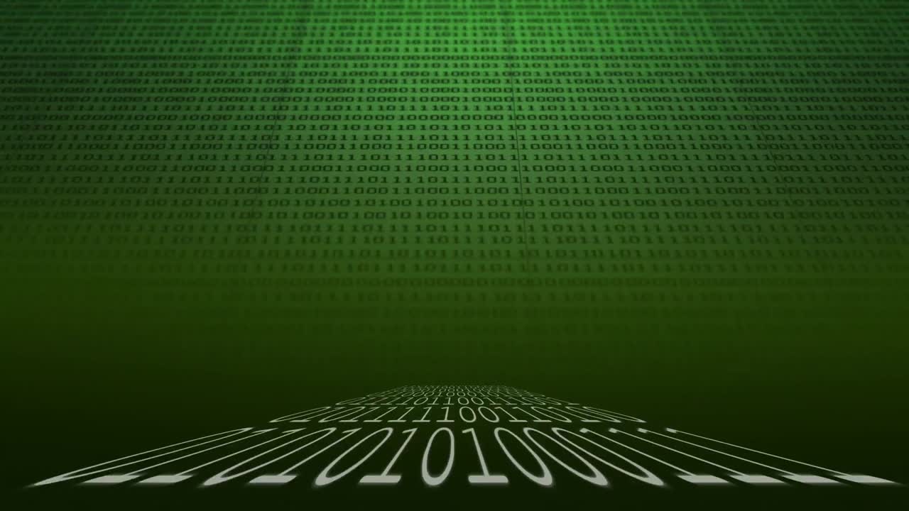 Binary coding on a black background