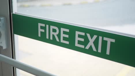 fire exit sign on a door