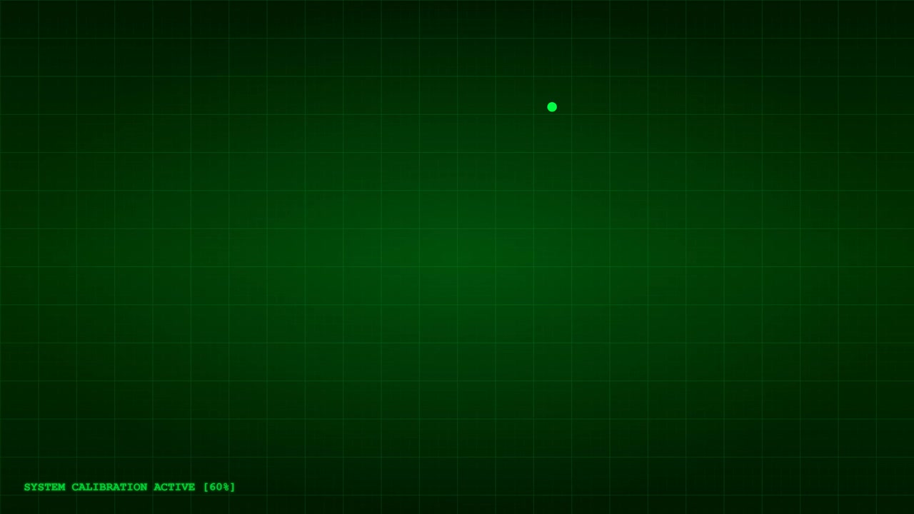 Digital System Calibration Progress Bar on Green Grid Background
