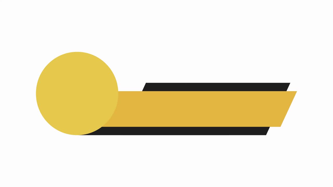 Animated Yellow and Black Lower Third Graphic Appearing