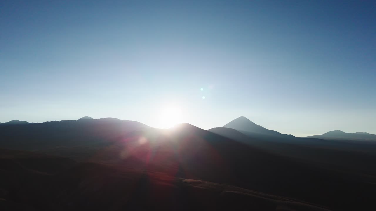 Panoramic View of Atacama mountains at sunrise - chile