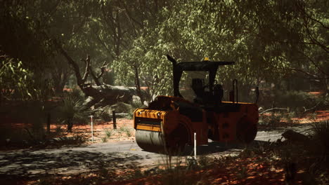 road-roller-tractor-in-the-forest