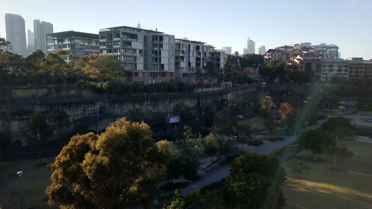 새벽에 아름다운 공중 도시 풍경 스카이라인