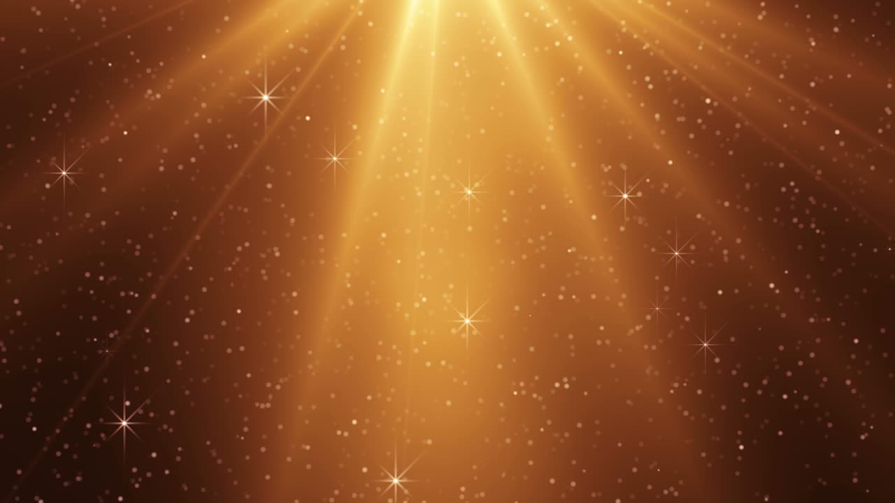 Golden stars and particle seamless Christmas background