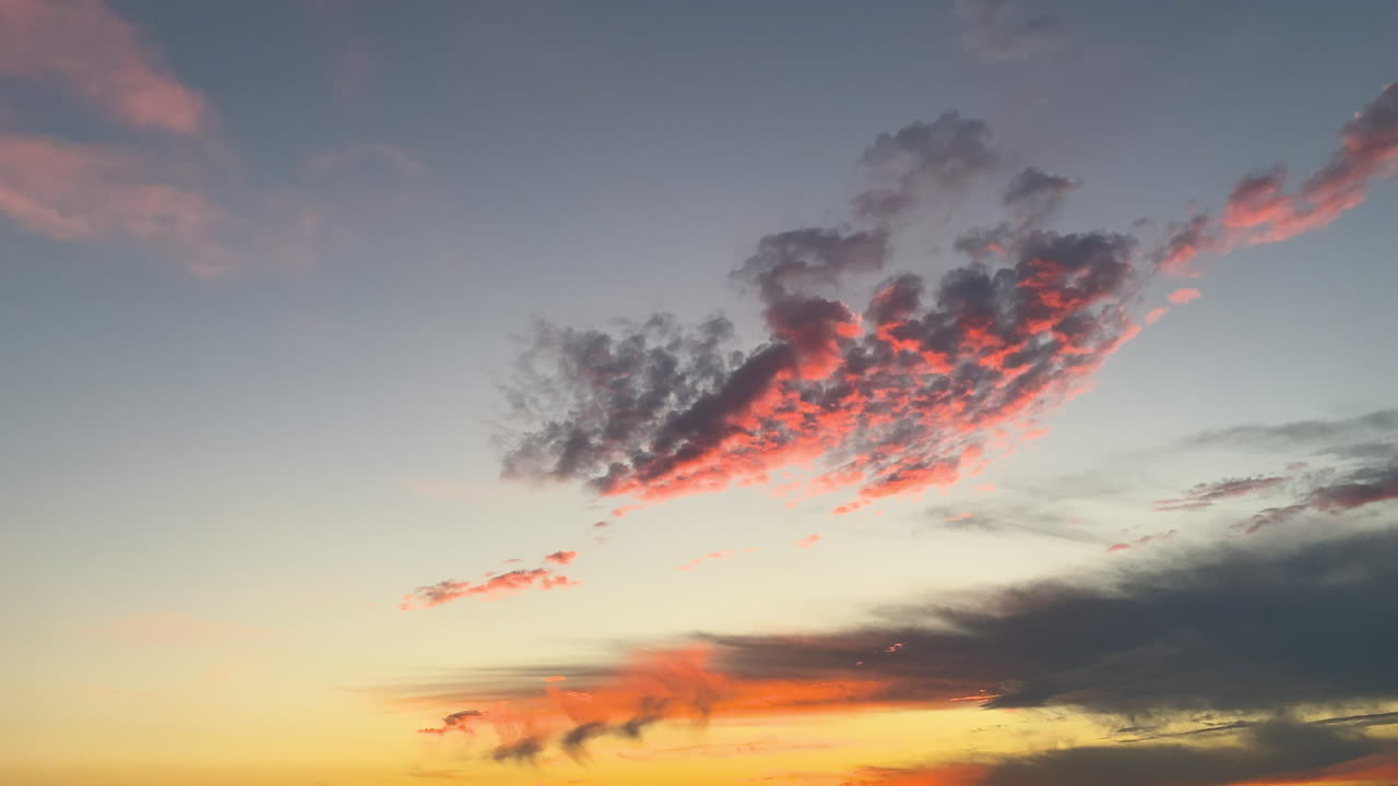 Scenic View Of Clouds Moving In The Sky During Golden Sunset In Poland. -timelapse