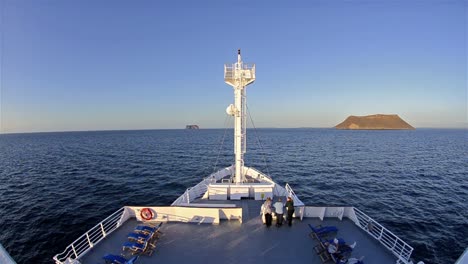 Bow-of-the-National-Geographic-Endeavour-sailing-around-Daphne-Major-and-Minor-Islands-in-the-Galapagos-Islands