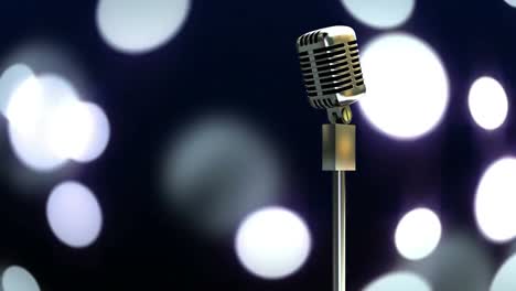 animation of rerto microphone over falling bokeh