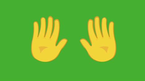 loop animation  yellow hands greeting