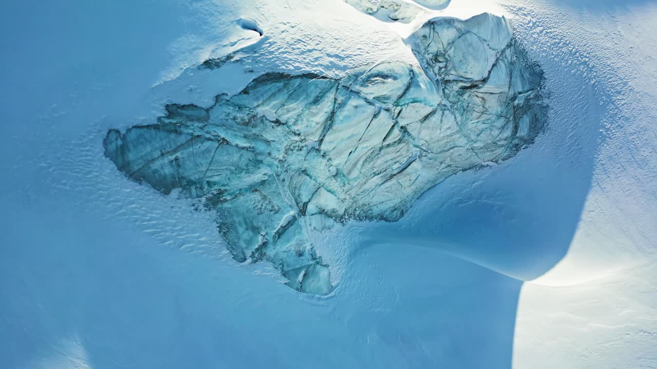 Frozen snowdrift land, glacial formation, Kazakhstan’s natural beauty