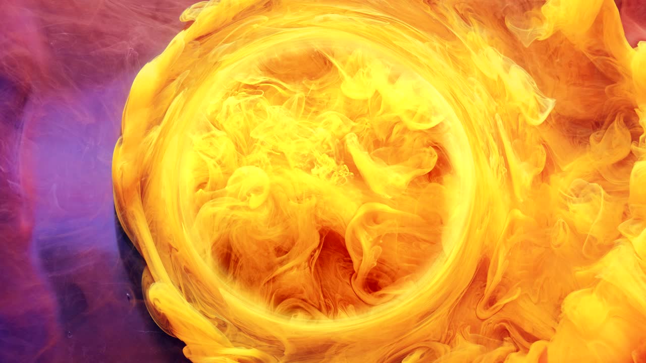 tinta agua remolino portal de fantasía pintura amarilla movimiento