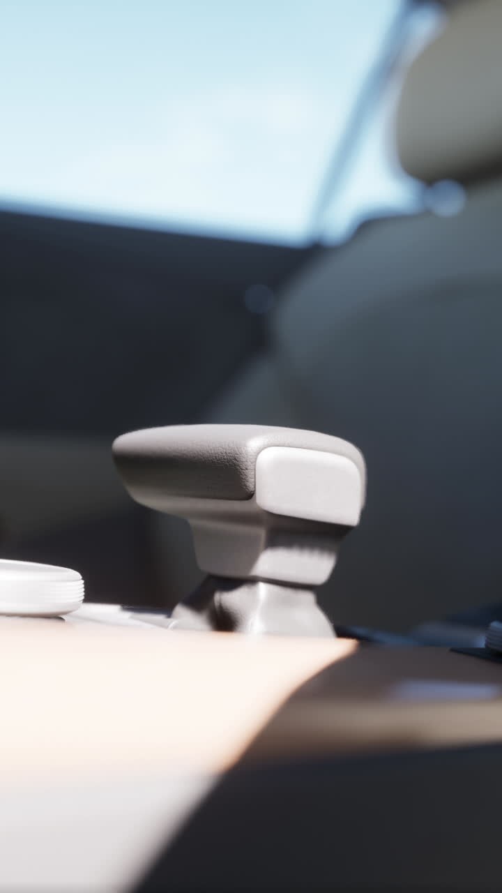 Primo piano della leva del cambio di un'auto moderna