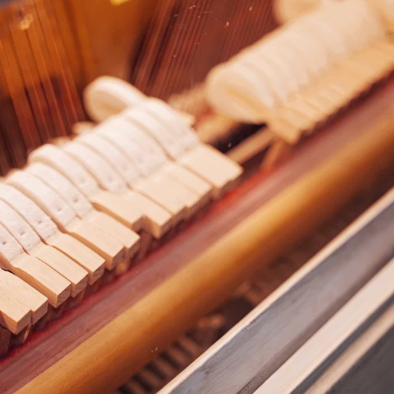 The mechanism of the piano works. The piano mechanism creates sound. How does the piano. How the piano creates sound.