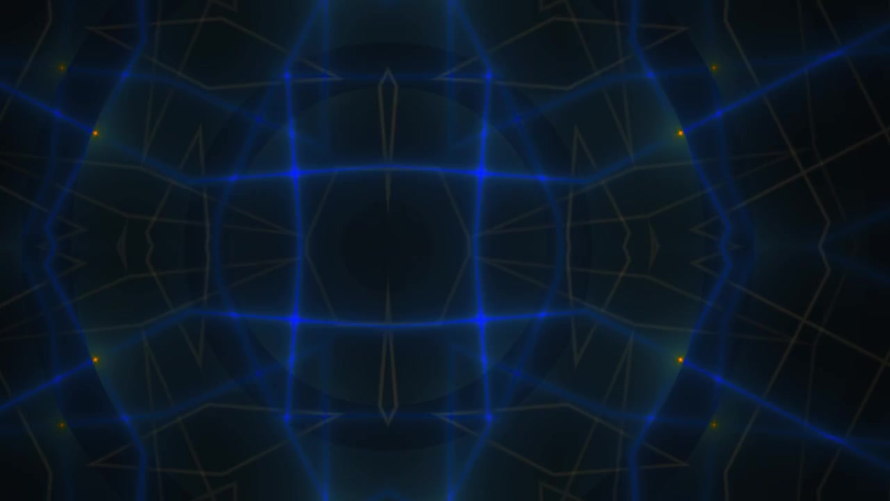 Abstract Blue Neon Geometric Kaleidoscope Pattern Loop