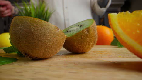 preparing fresh fruit salad