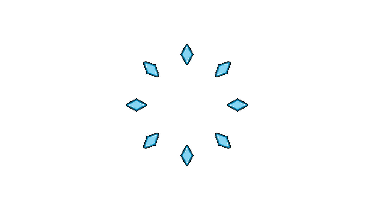 Pixel Art Diamond Spinning Circle Animated Overlay Transparent 30fps (2)