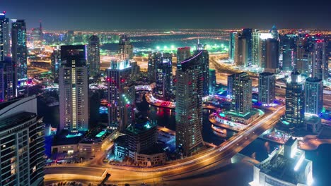 dubai marina roof top construction city panorama 4k time lapse united arab emirates