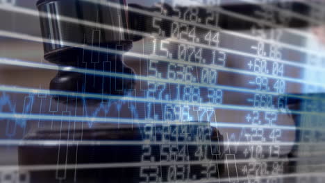 Conceptual digital animation of a business graph against the financial figures on the screen 4k
