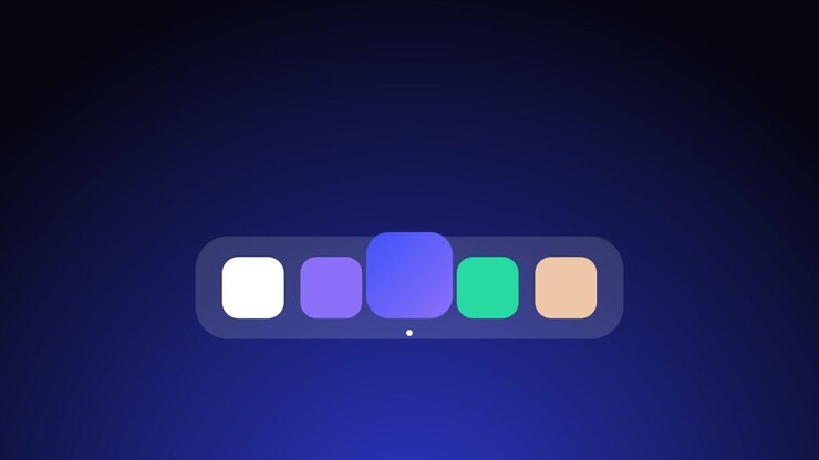 Abstract Digital Interface with Animated Colorful Icons