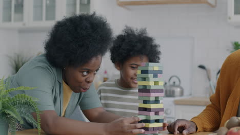 family fun with wooden blocks