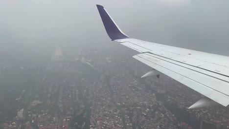 view inside of a flying plane