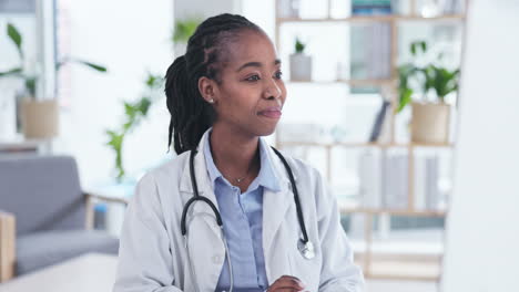 Black-woman,-doctor-and-telehealth-video-call
