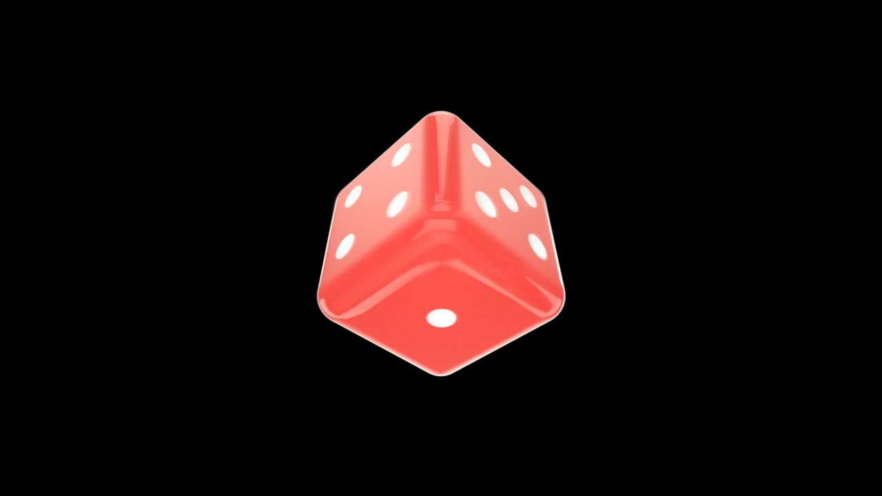 A vibrant 3D spinning dice with smooth edges showcases various colorful faces, each displaying unique numbers or symbols, creating a dynamic visual effect as it rotates.