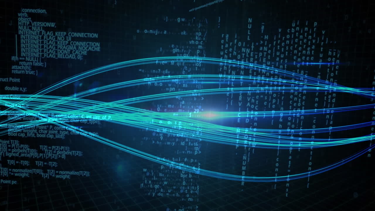 kody cyfrowe i świecące przewody