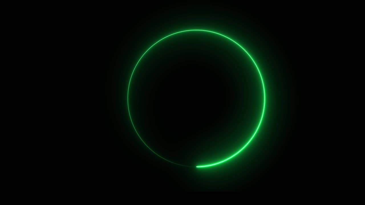 Neon Progress Loading Shape of Circle on Black Background Four Colors