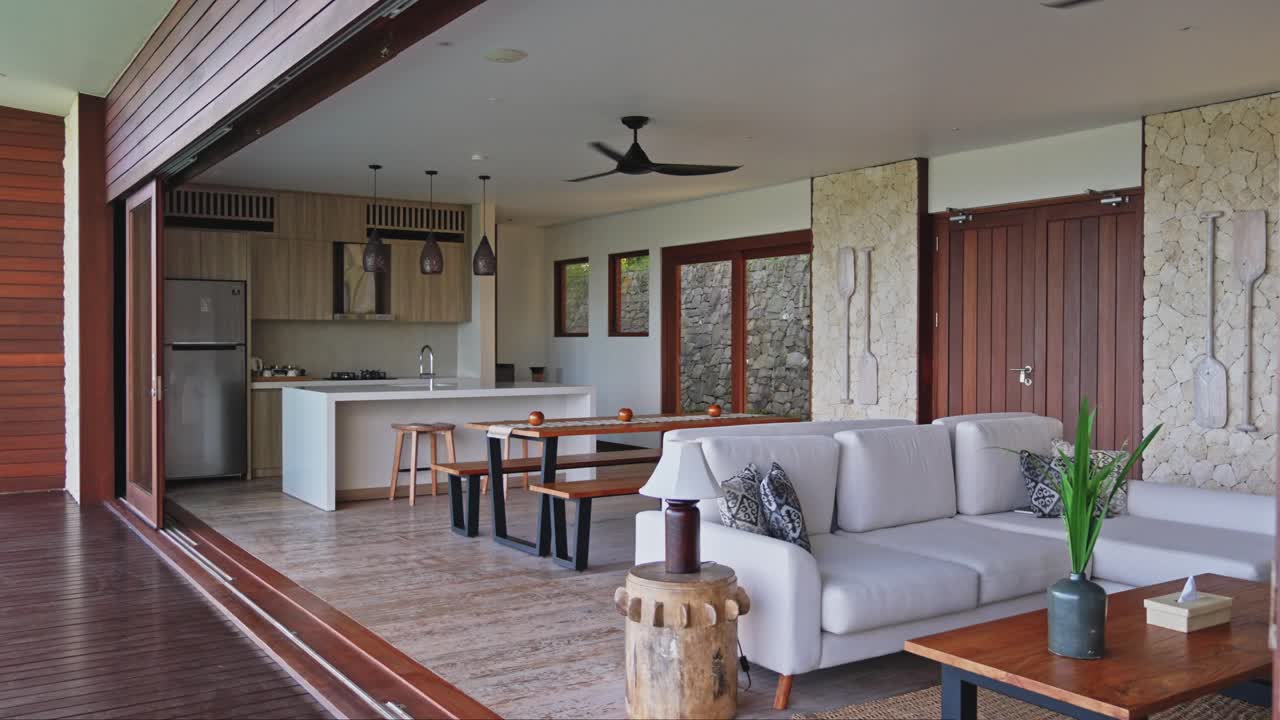 villa privada de lujo de cinco estrellas con sala de estar abierta