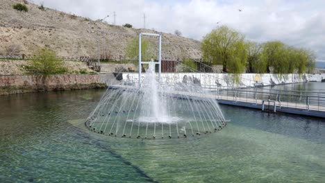 water splashing in the public park