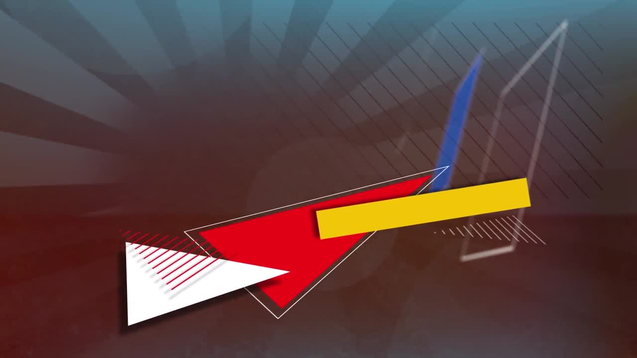 animación de formas geométricas de colores en fondo marrón
