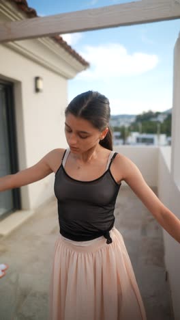 ballet dancer on a patio