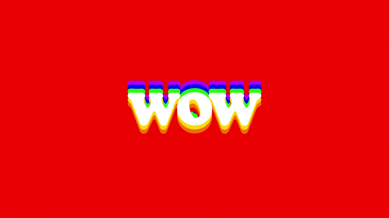 Animation of wow texts over red dots against green background