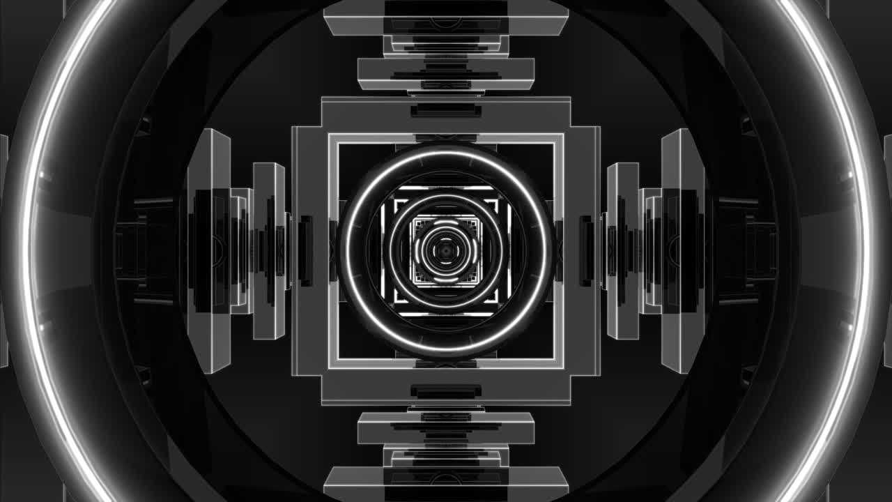 3d render abstract disco lights geometric background tunnel