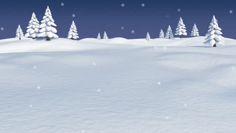 animation of snow falling over winter landscape