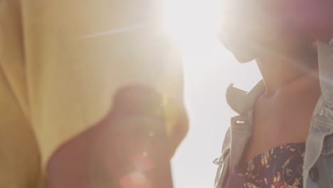 couple embracing each other on the beach 4k